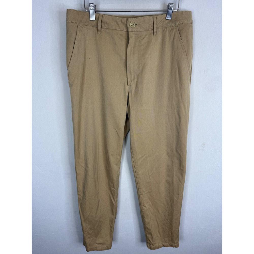 Icebreaker Mens Merino Wool Blend Chino‎ Pants Tan Khaki Size 32X29 Flat Front